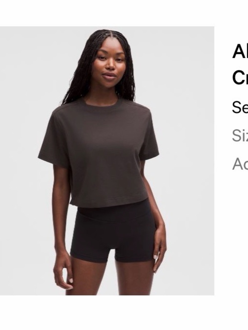 Lululemon All Yours Organic Cotton-Blend Cropped Tshirt
